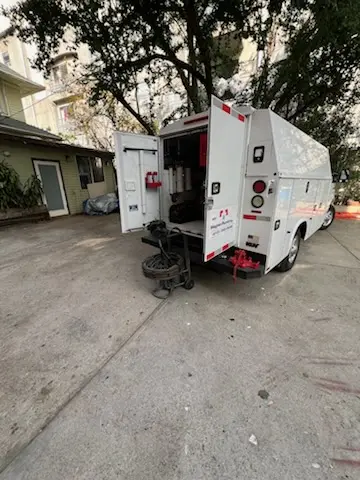 Magnet Plumbing service vehicle on-site for Sewer Line Repair in Old Collier